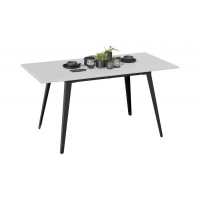 Стол обеденный Равенна Тип 1 (Черный муар, Белый бетон) - Изображение 1